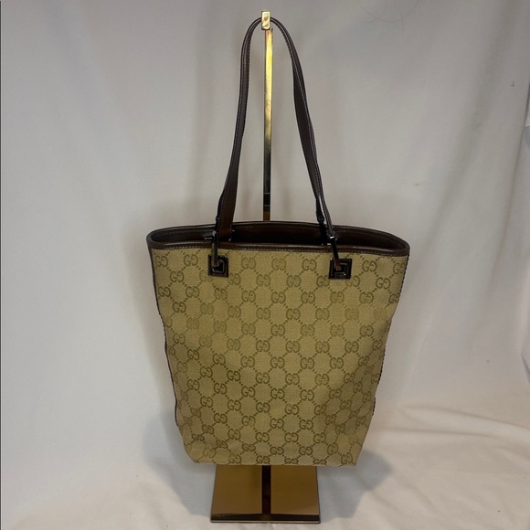 Gucci GG canvas small tote - brown and tan - Picture 5 of 12